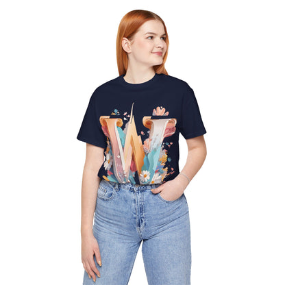 Natural Cotton Tee Shirt - Letters Collection - W Printify