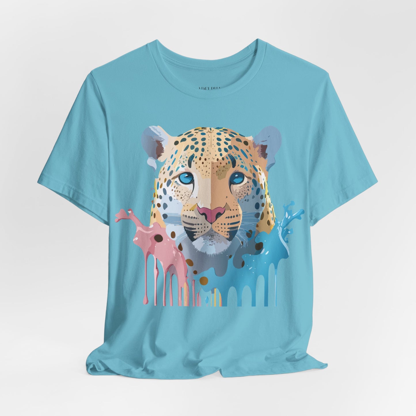 Natural Cotton Tee Shirt with Cheetah