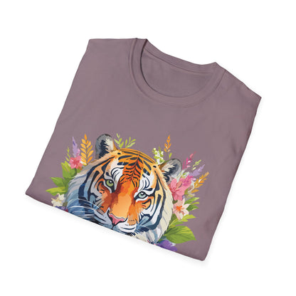 Tiger Print Unisex Gildan Softstyle Tee 64000 100 Percent Ring Spun Cotton