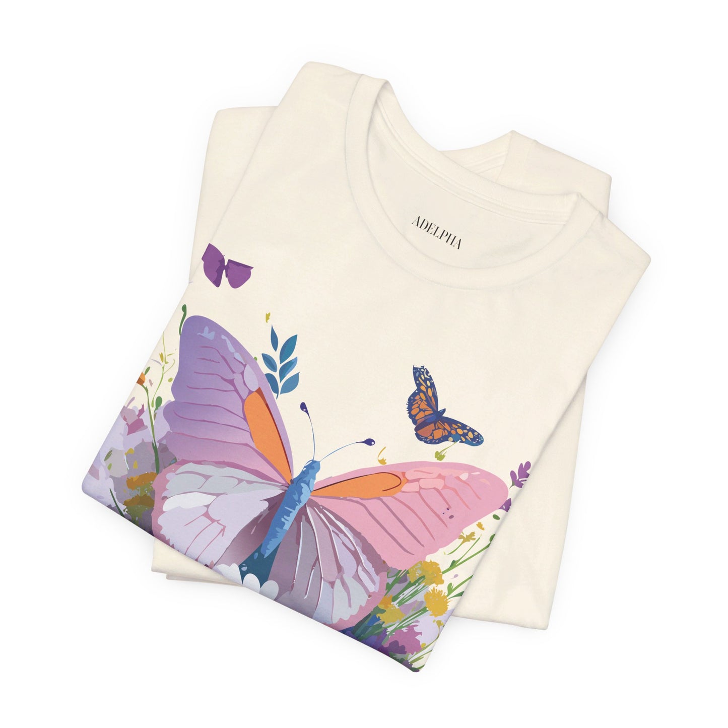 T-Shirt aus natürlicher Baumwolle mit Schmetterling