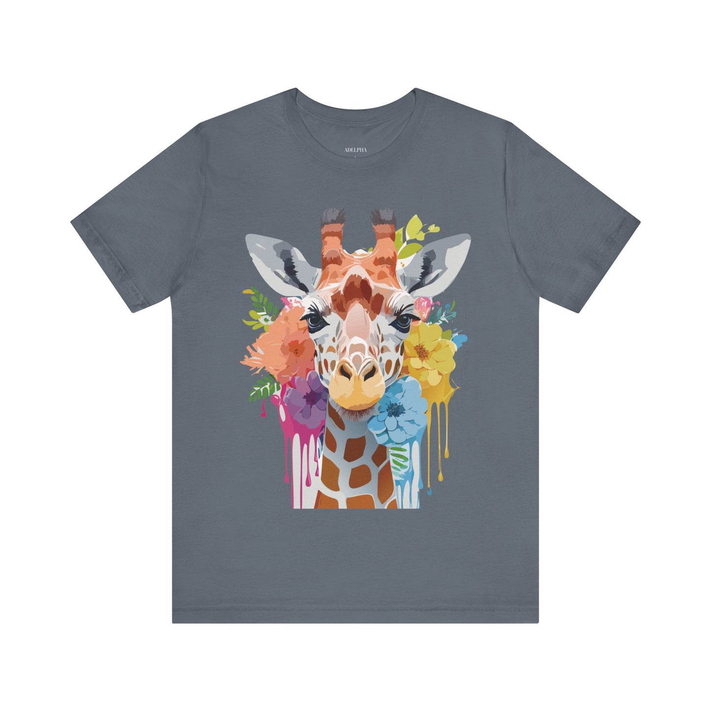 Natural Cotton Tee Shirt with Giraffe