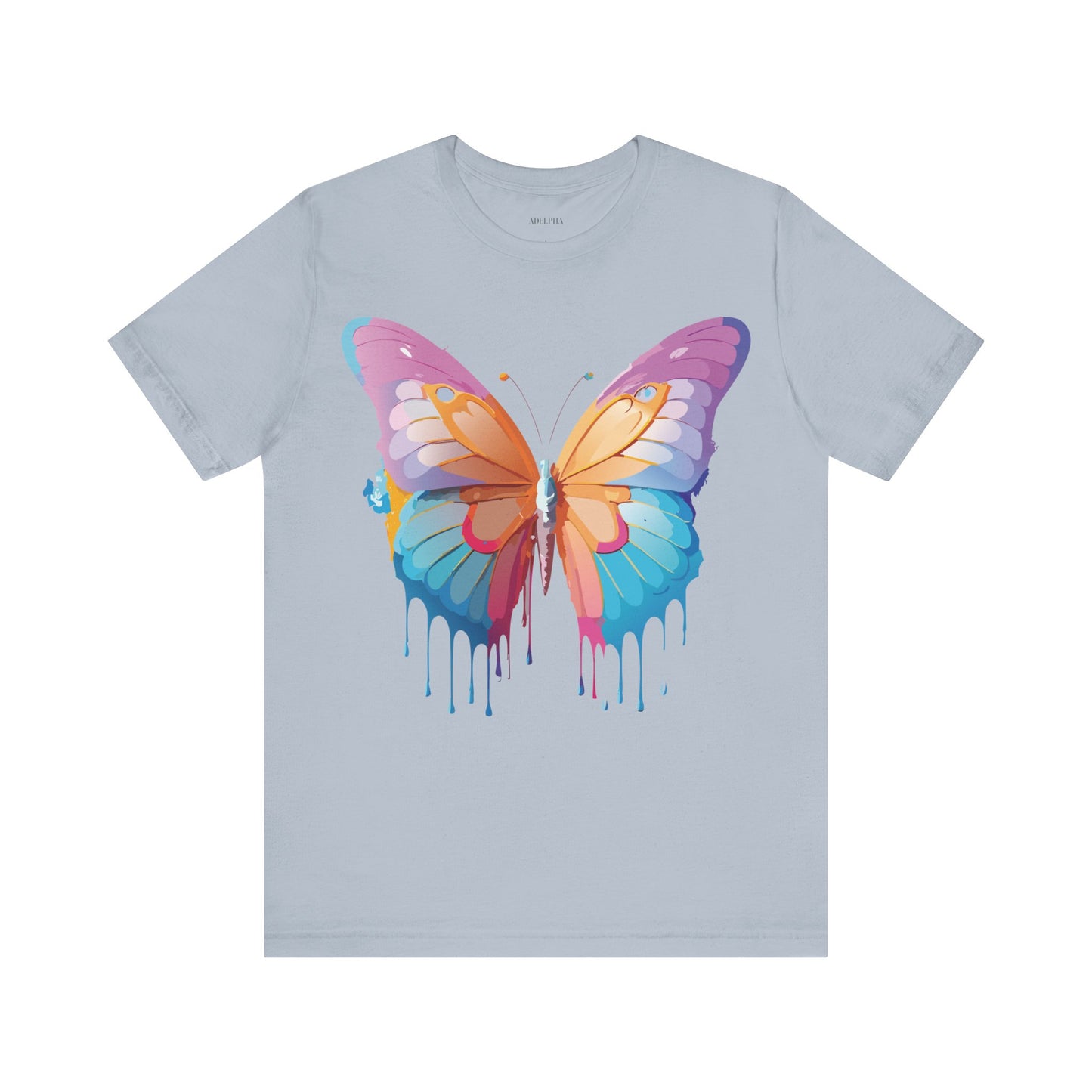 Natural Cotton Tee Shirt with Butterfly