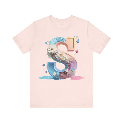 Natural Cotton Tee Shirt - Letters Collection - S Printify