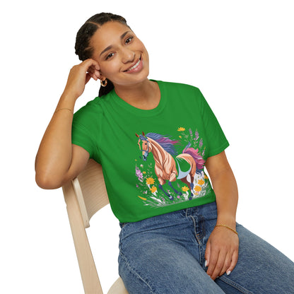 Horse Shirt Unisex Softstyle 64000 Cotton Tee Gildan 100 Percent Ring Spun