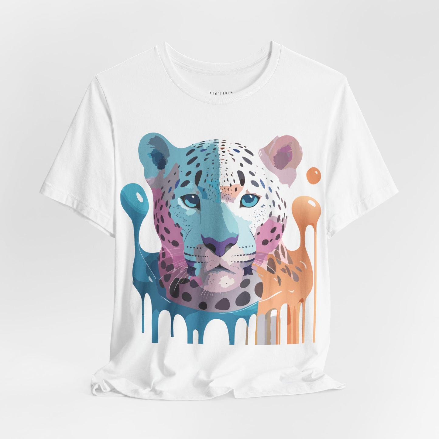 Natural Cotton Tee Shirt with Cheetah