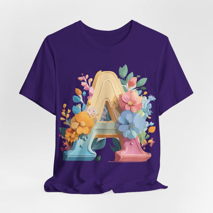 Natural Cotton Tee Shirt - Letters Collection - A Printify