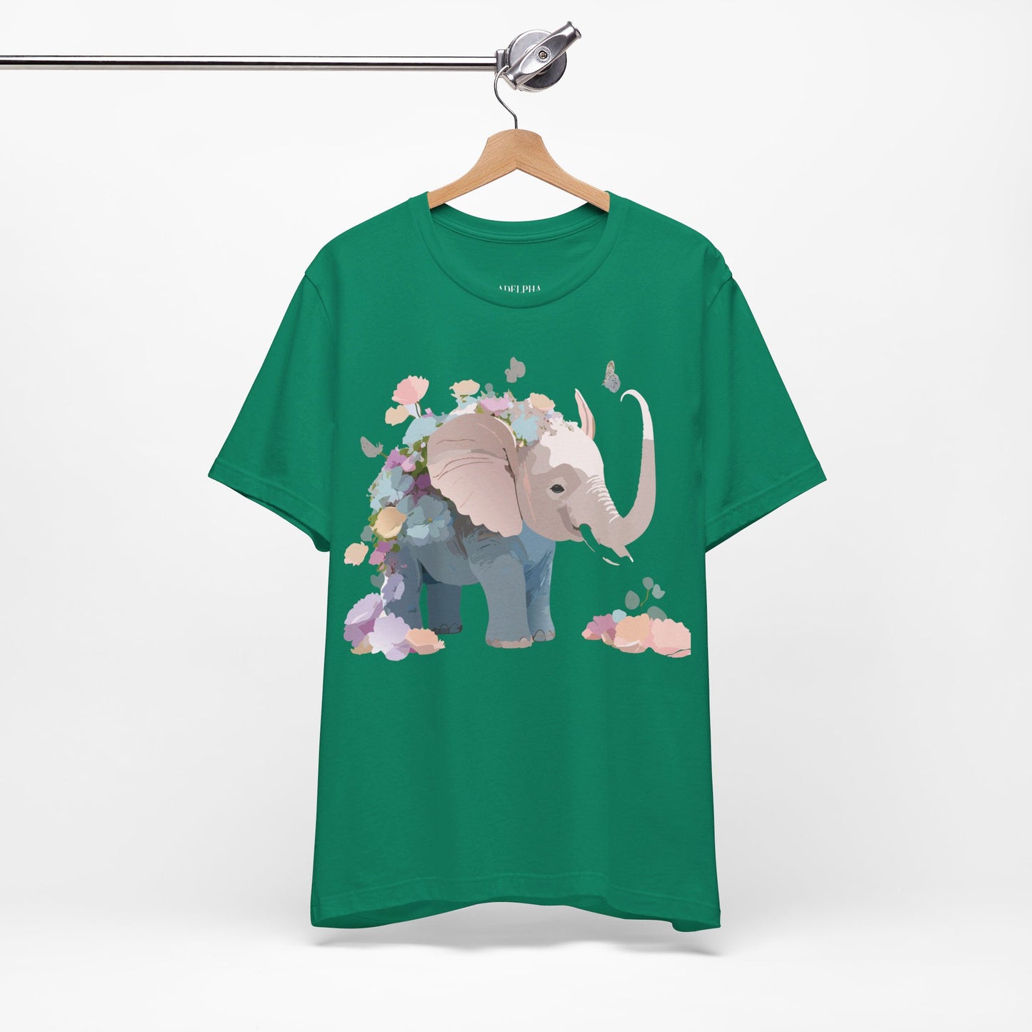 T-shirt en coton naturel avec motif éléphant