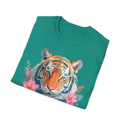 Tiger Unisex Softstyle T Shirt 100 Percent Cotton Gildan 64000 Animal Tee
