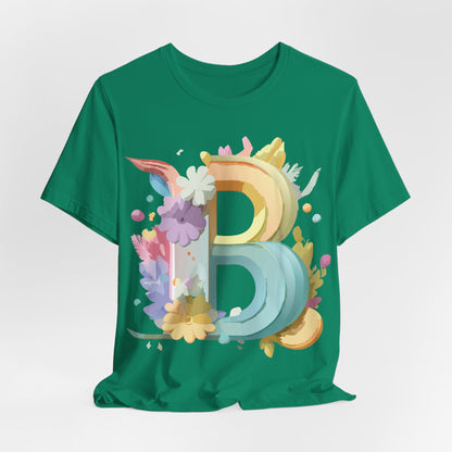 Natural Cotton Tee Shirt - Letters Collection - B Printify