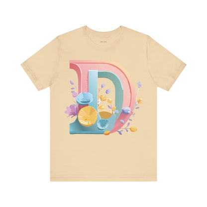 Natural Cotton Tee Shirt - Letters Collection - D Printify