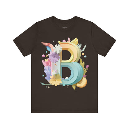 Natural Cotton Tee Shirt - Letters Collection - B Printify