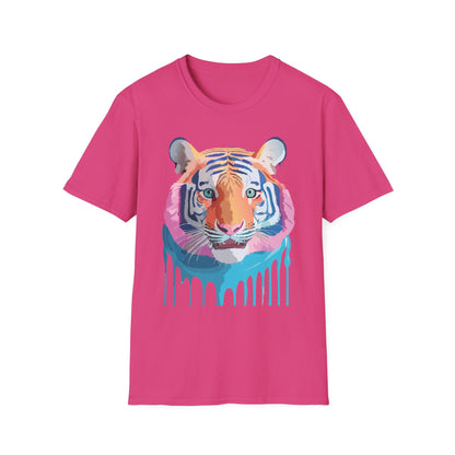 Tiger Print Unisex Softstyle Breathable Cotton Tee 64000 Gildan Shirt