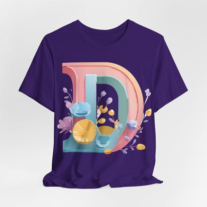 Natural Cotton Tee Shirt - Letters Collection - D Printify