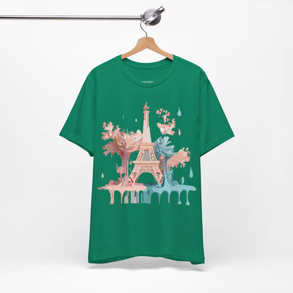 Natural Cotton Tee Shirt - Beautiful Places Collection - Paris Printify