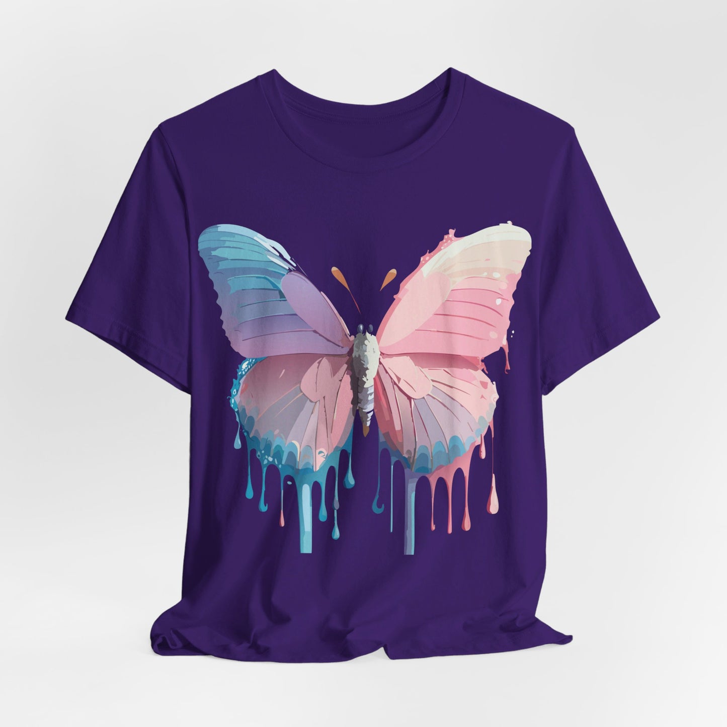 Natural Cotton Tee Shirt with Butterfly