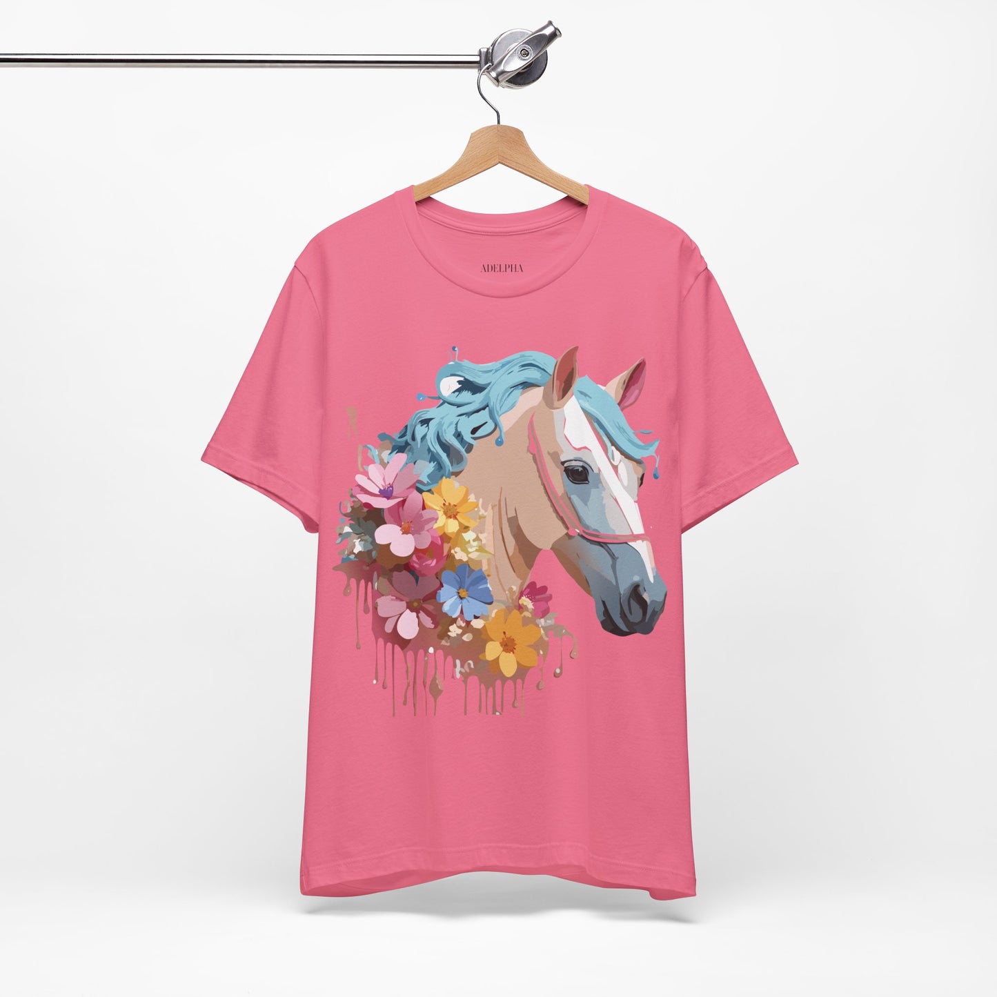 Natural Cotton Tee Shirt with Horse