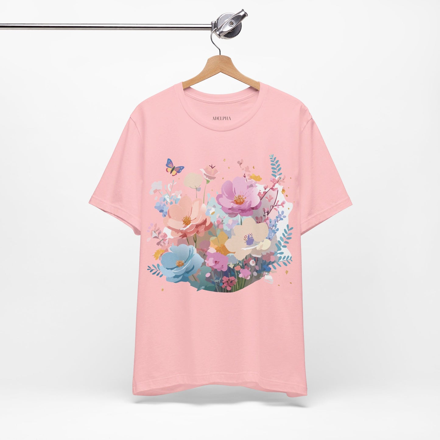 T-Shirt aus natürlicher Baumwolle mit Blumen