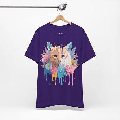 Natural Cotton Tee Shirt with Cat Printify