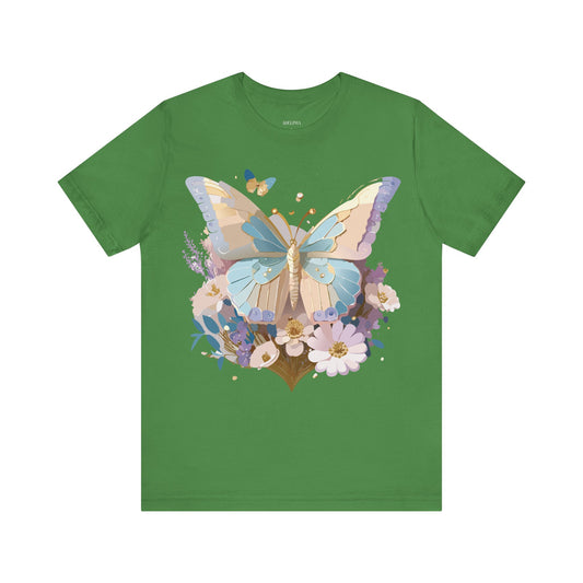 T-Shirt aus natürlicher Baumwolle mit Schmetterling