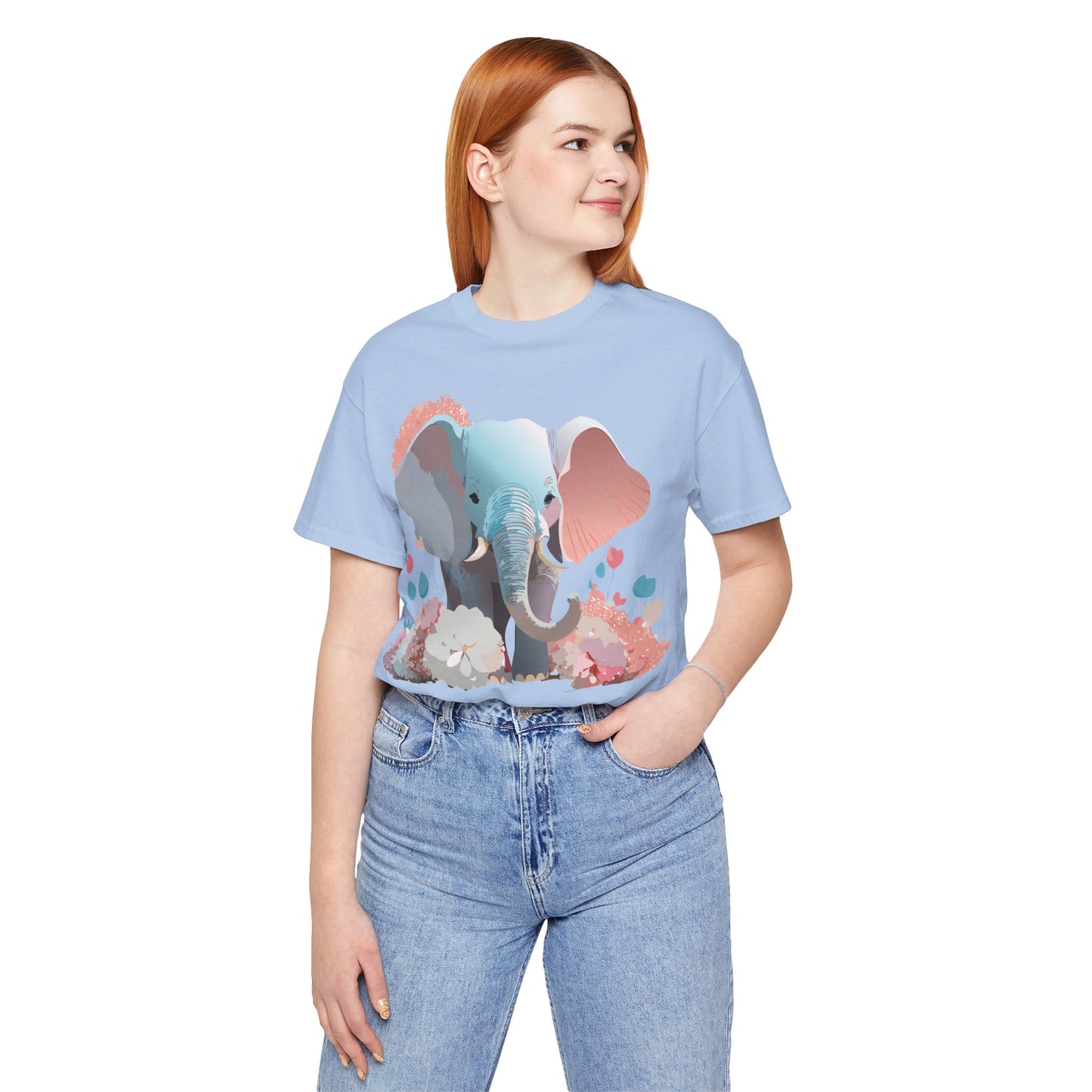 T-Shirt aus natürlicher Baumwolle mit Elefant