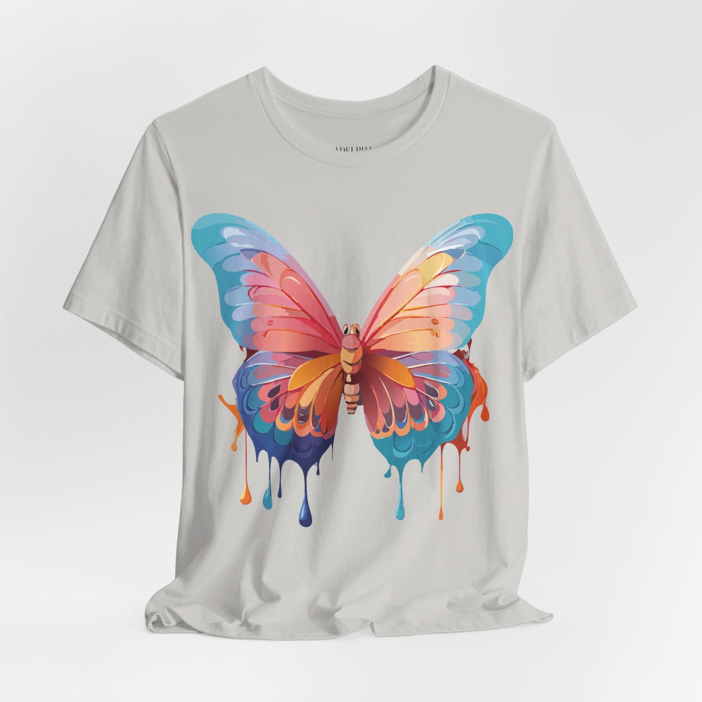 Natural Cotton Tee Shirt with Butterfly