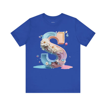 Natural Cotton Tee Shirt - Letters Collection - S Printify