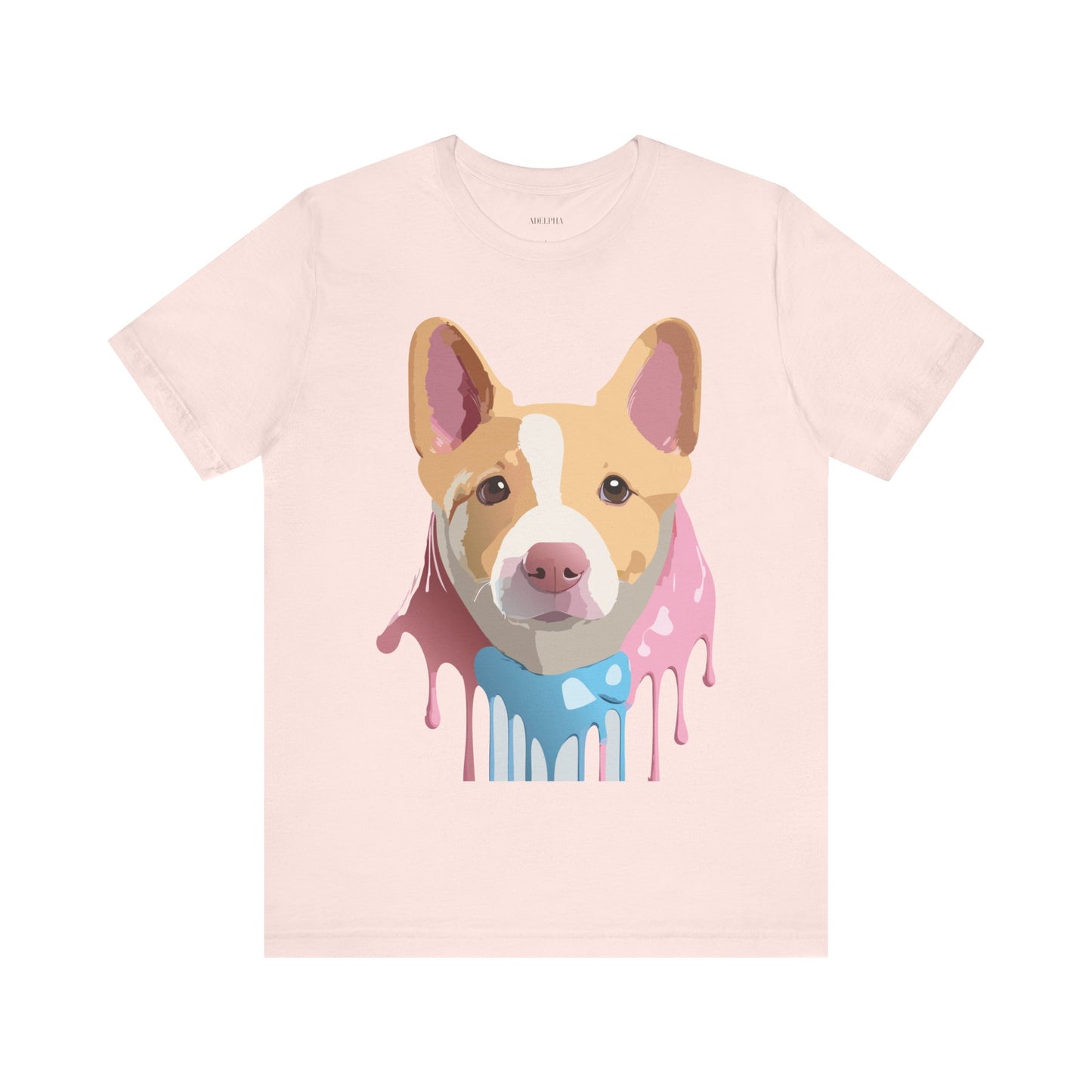 Natural Cotton Tee Shirt with Dog