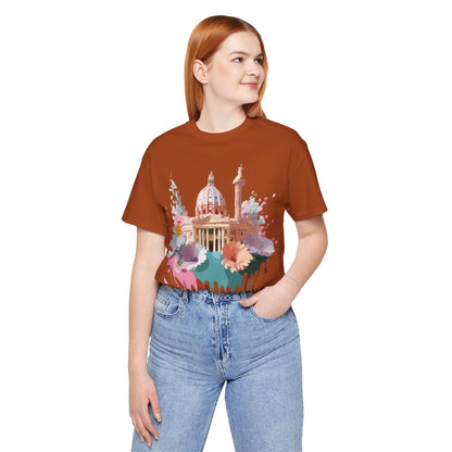 Natural Cotton Tee Shirt - Beautiful Places Collection - Rome Printify