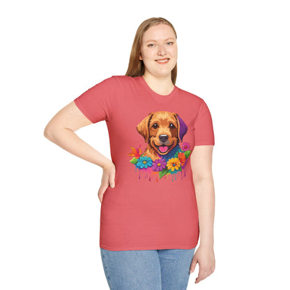 Unisex Dog Shirt With Animals Tee Softstyle Gildan 64000 Comfort Fit