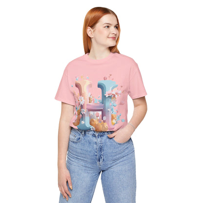 Natural Cotton Tee Shirt - Letters Collection - H Printify