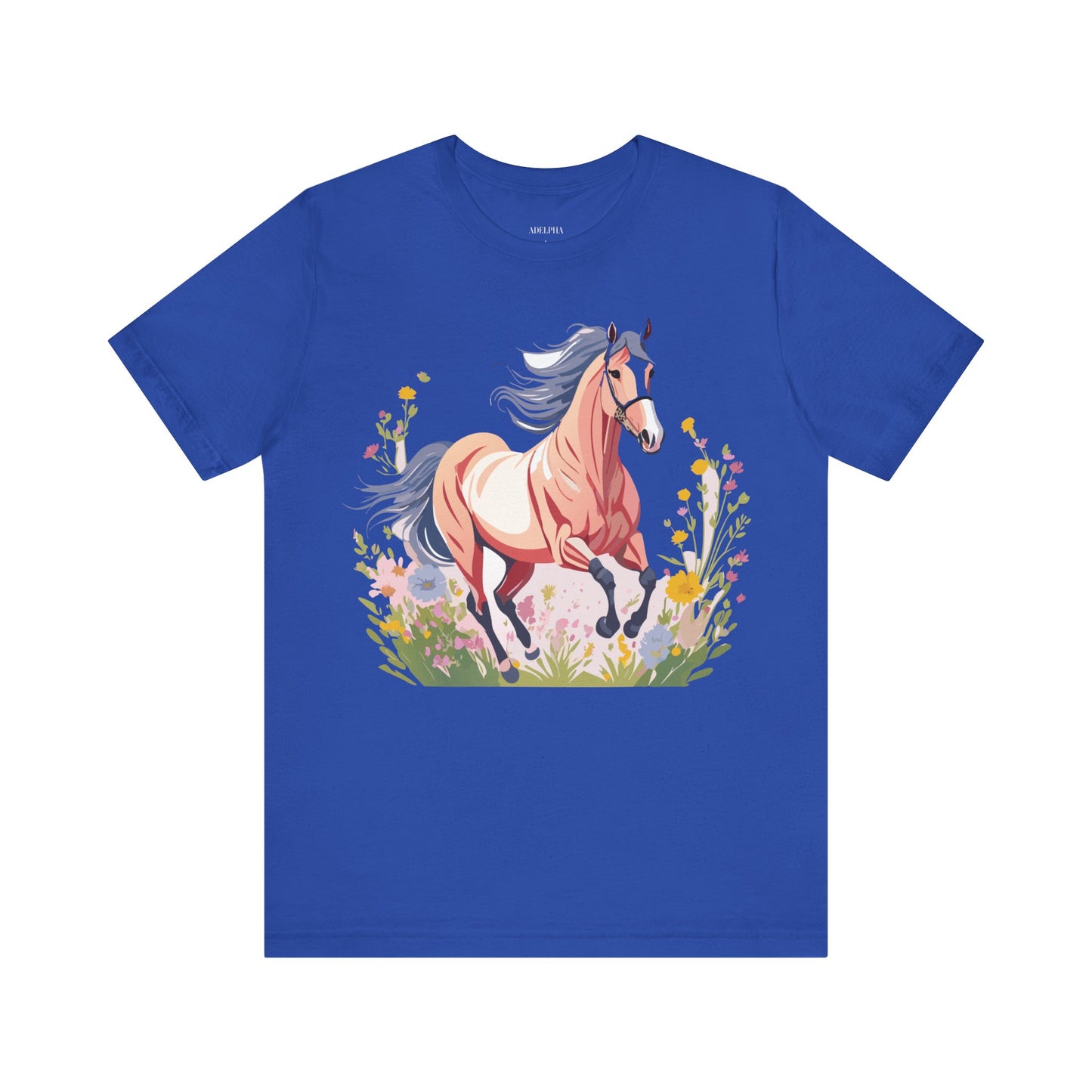 Natural Cotton Tee Shirt with Horse