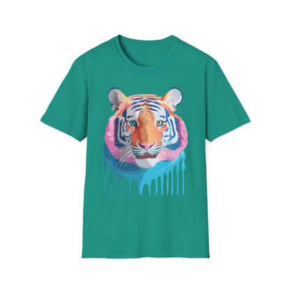 Tiger Print Unisex Softstyle Breathable Cotton Tee 64000 Gildan Shirt