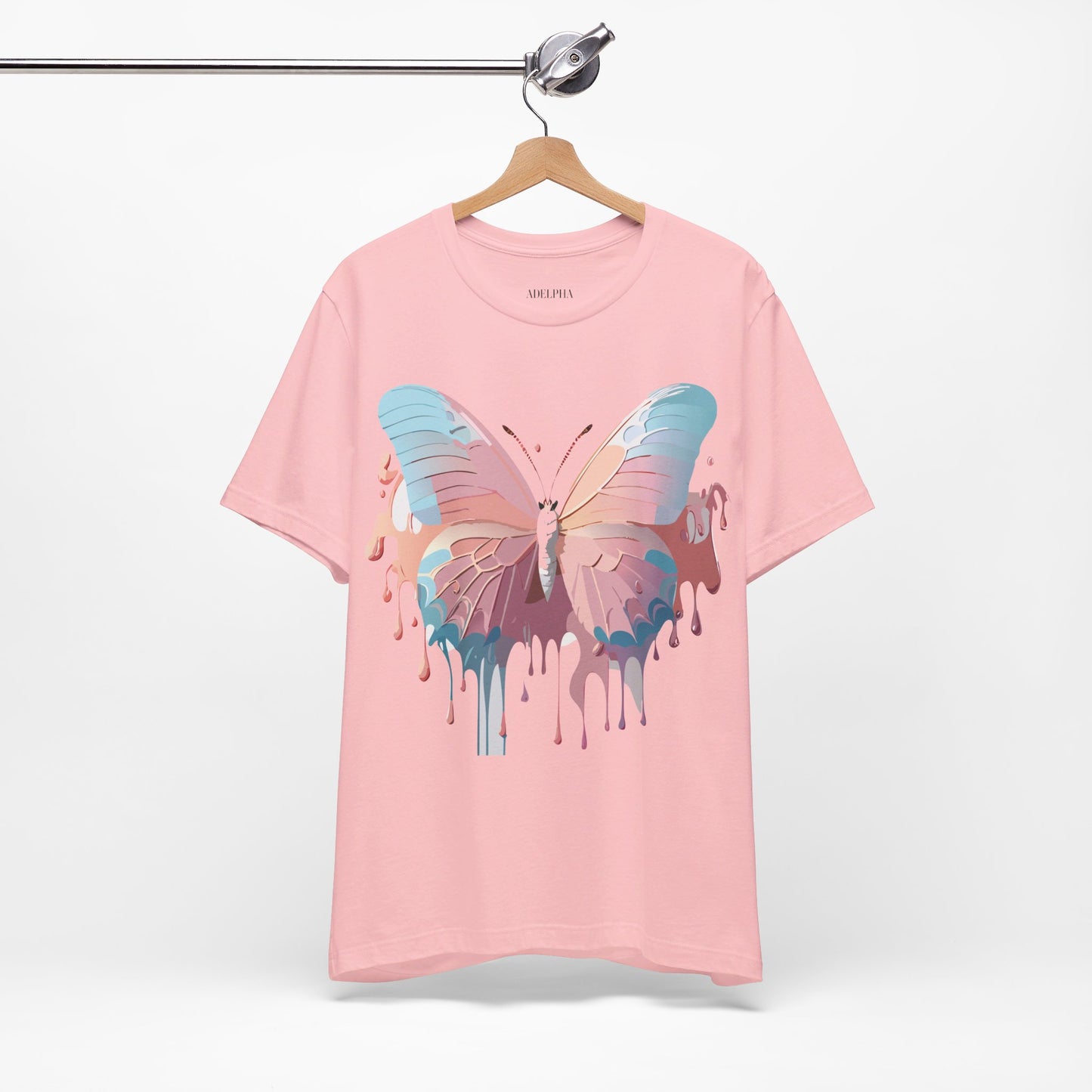 Natural Cotton Tee Shirt with Butterfly