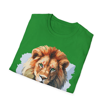 Lion Shirt Unisex Animal Tee Softstyle Gildan 64000 100 Percent Ring Spun Cotton