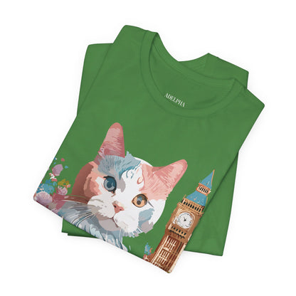 Natural Cotton Tee Shirt with Cat Printify