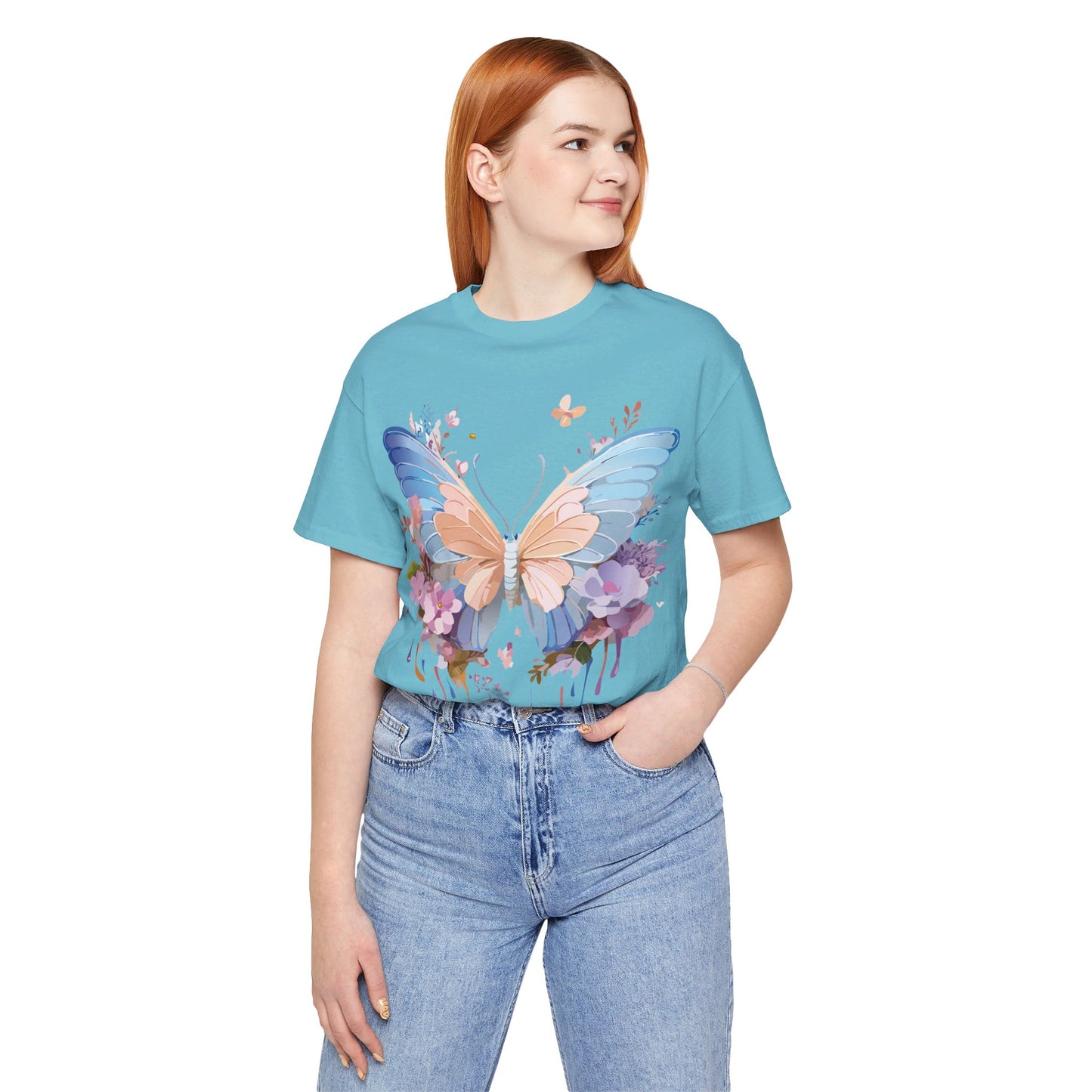 T-shirt en coton naturel avec papillon