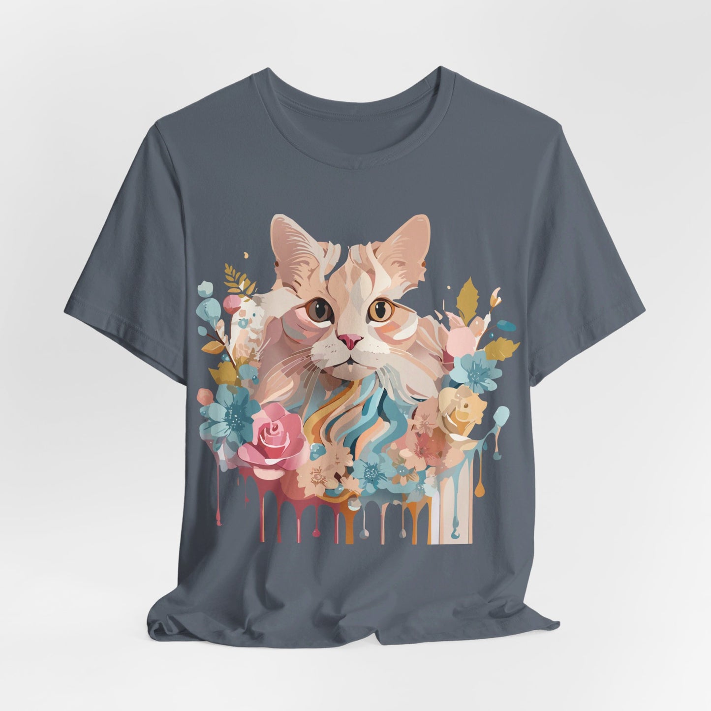 T-Shirt aus natürlicher Baumwolle mit Katze