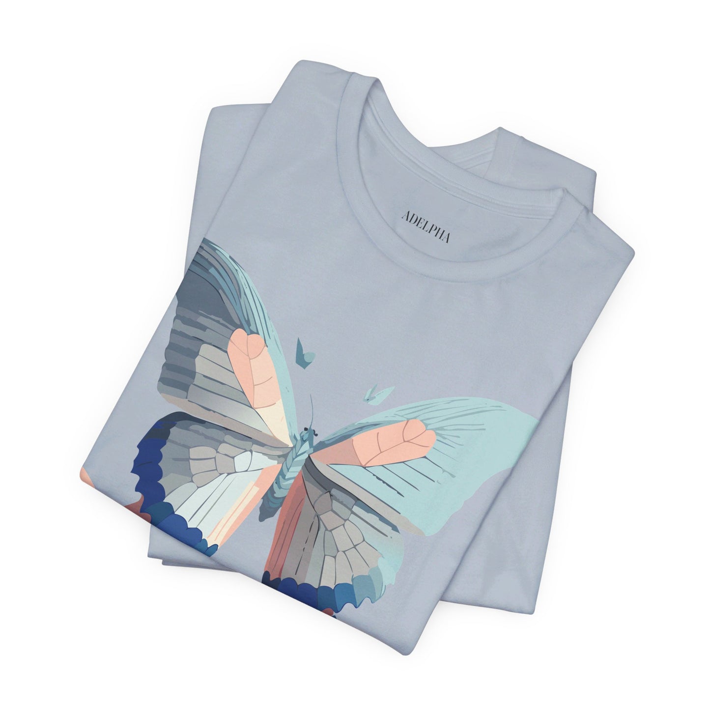 Natural Cotton Tee Shirt with Butterfly