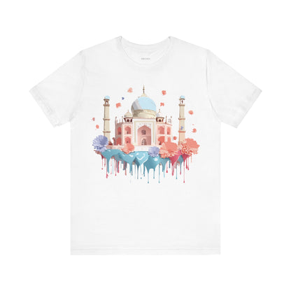 Natural Cotton Tee Shirt - Taj Mahal, India Printify