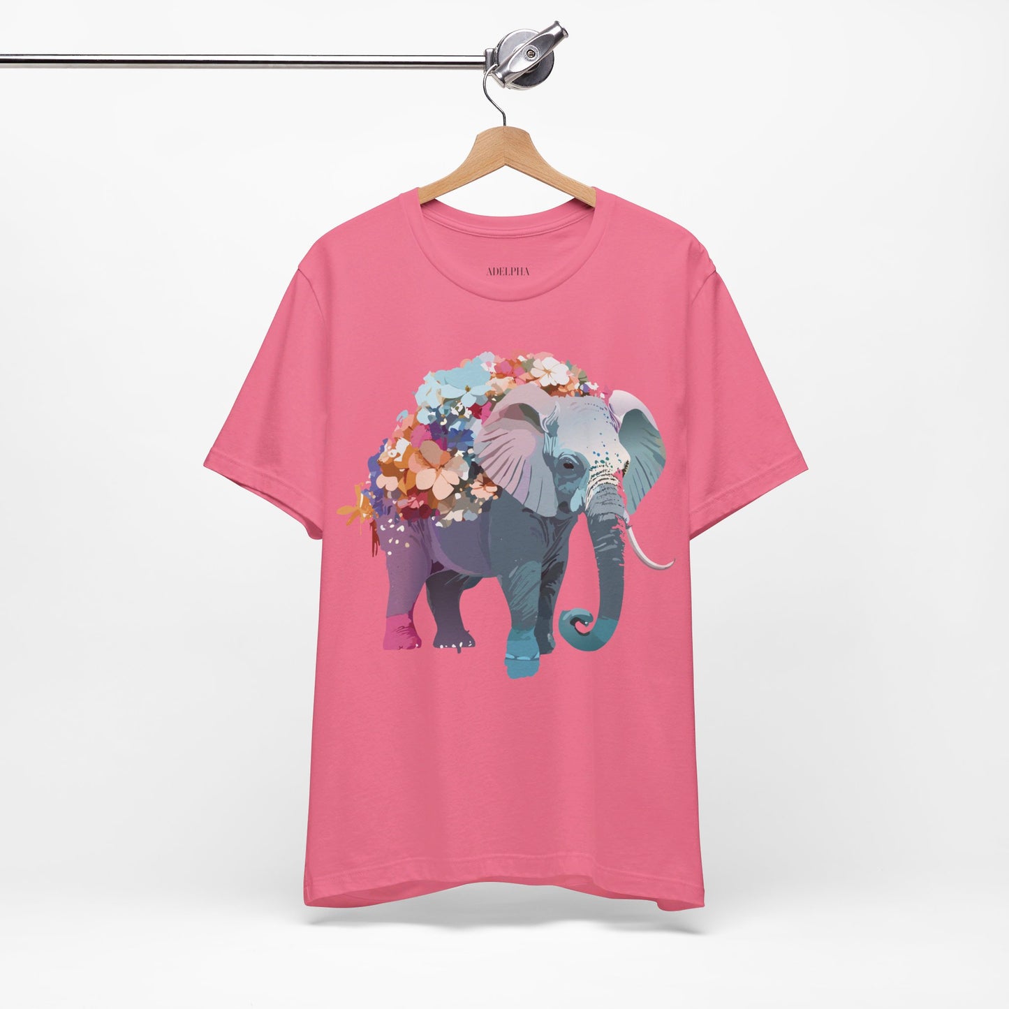 Natural Cotton Tee Shirt with Elephant