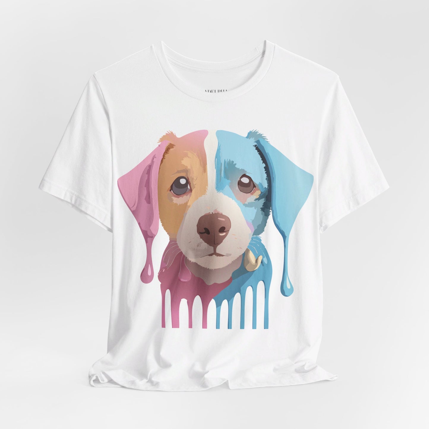 Natural Cotton Tee Shirt with Dog