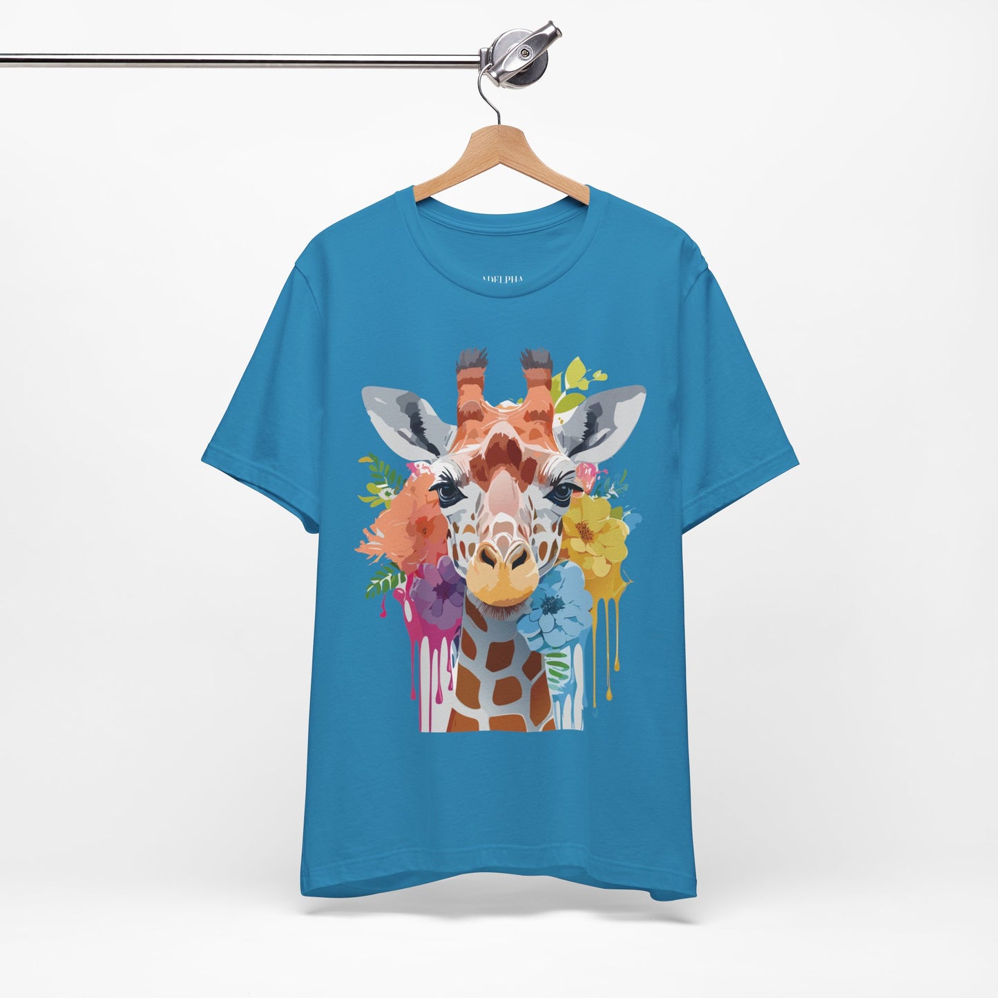 Natural Cotton Tee Shirt with Giraffe