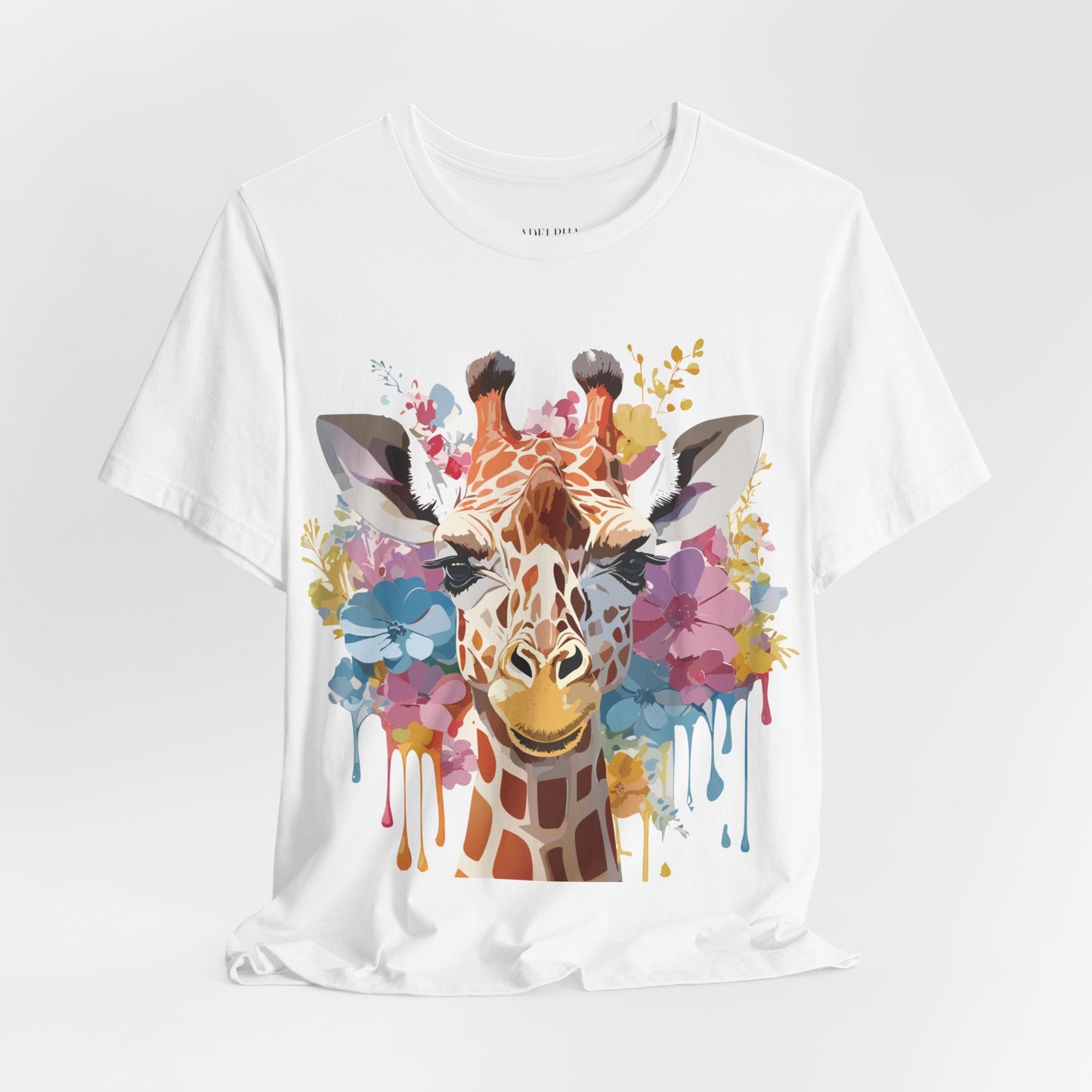 Natural Cotton Tee Shirt with Giraffe