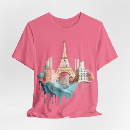 Natural Cotton Tee Shirt - Beautiful Places Collection - Paris Printify