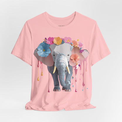 Natural Cotton Tee Shirt with Elephant Printify