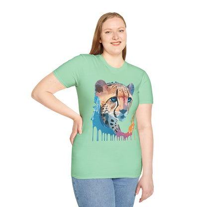 Cheetah Shirt Unisex Tee Softstyle Gildan 64000 100 Percent Ring Spun Cotton
