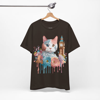 Natural Cotton Tee Shirt with Cat Printify