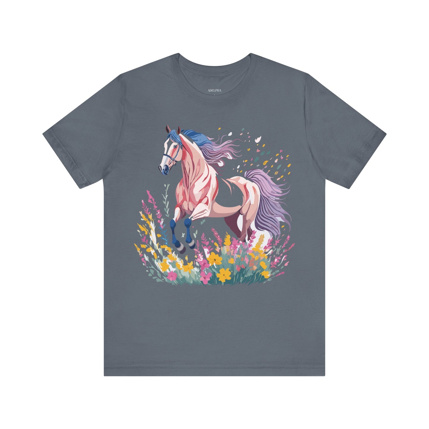 Natural Cotton Tee Shirt with Horse