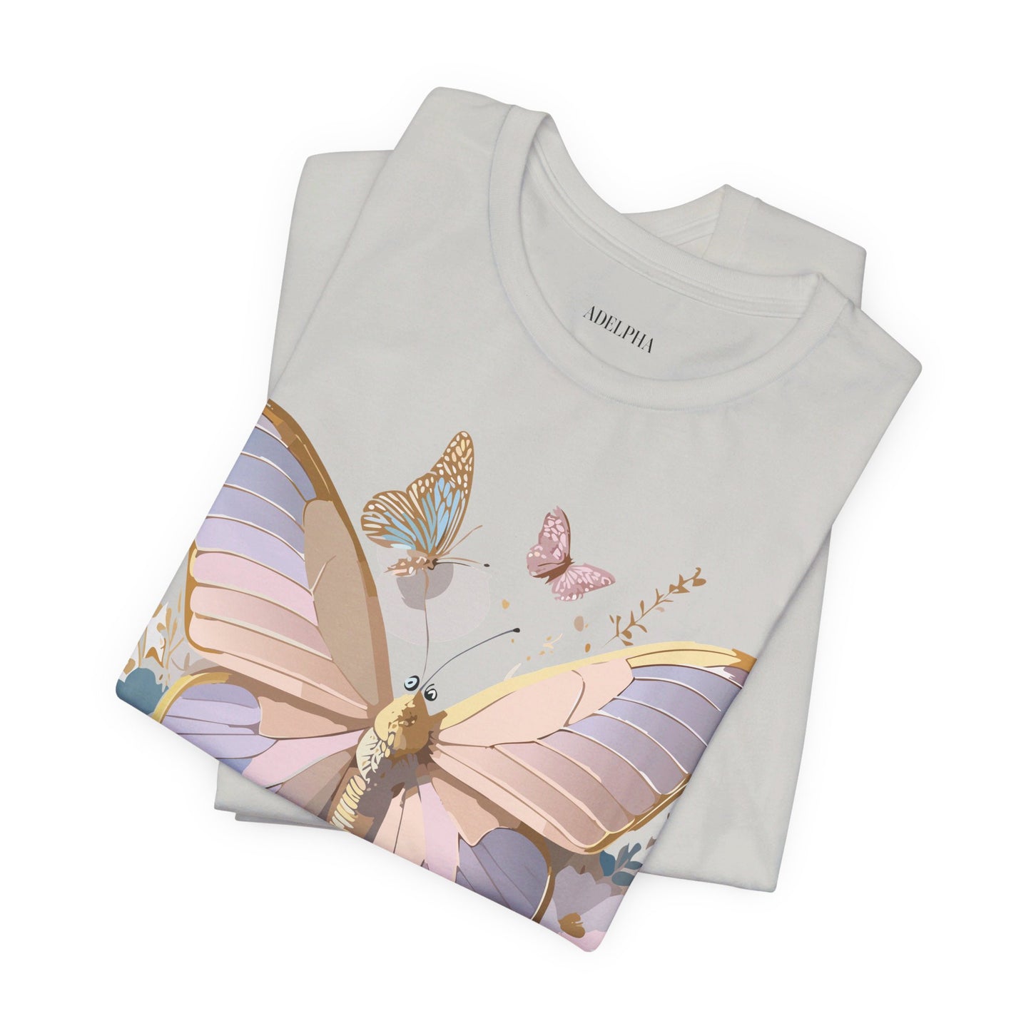 T-shirt en coton naturel avec papillon