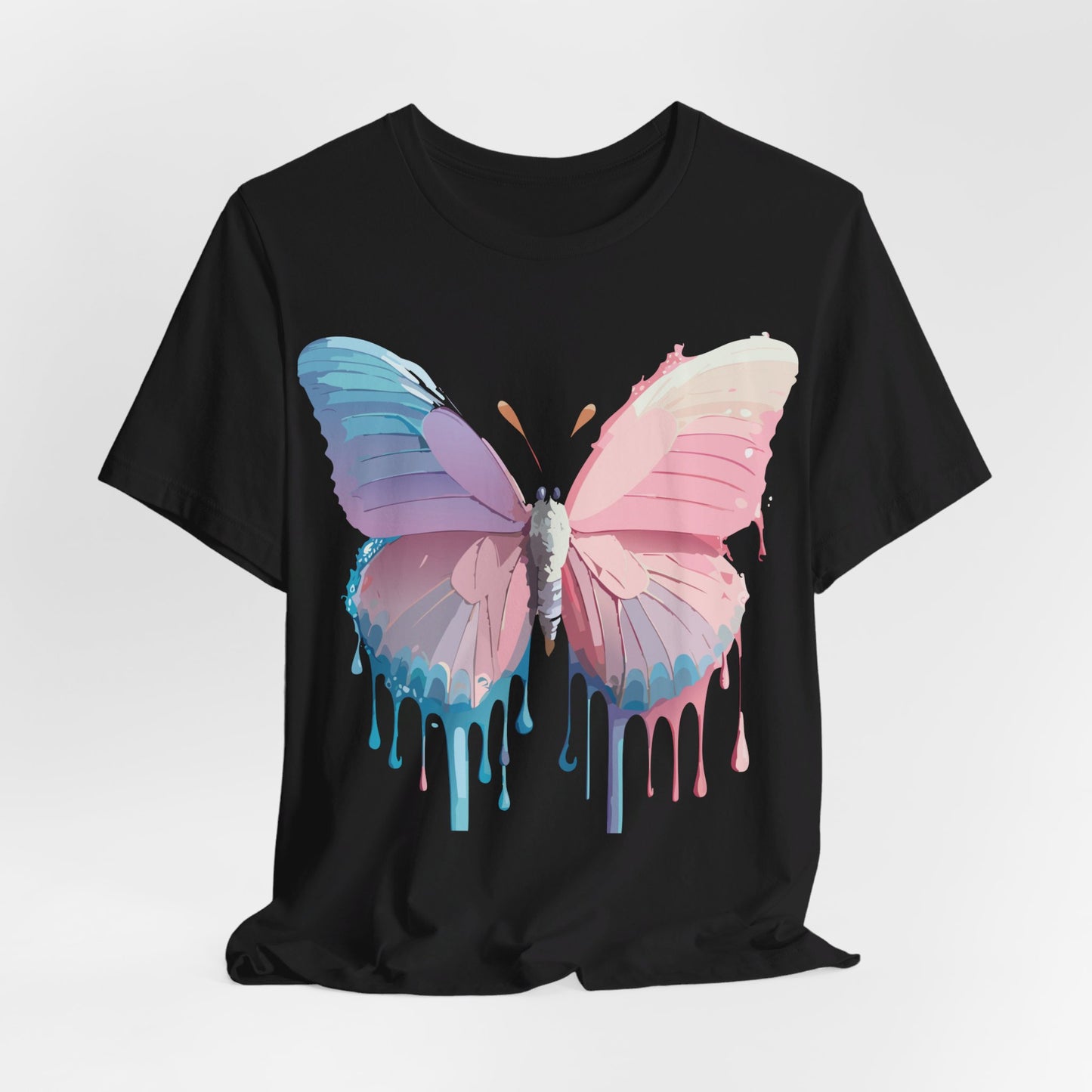 Natural Cotton Tee Shirt with Butterfly